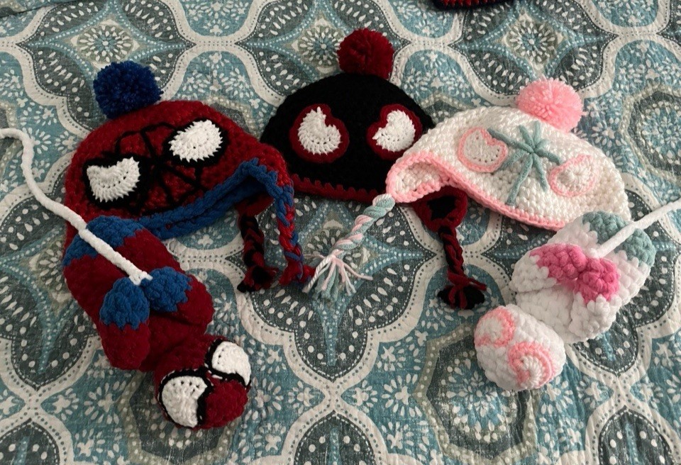 Handmade Crochet Spider-Man Hats {READ DESCRIPTION}