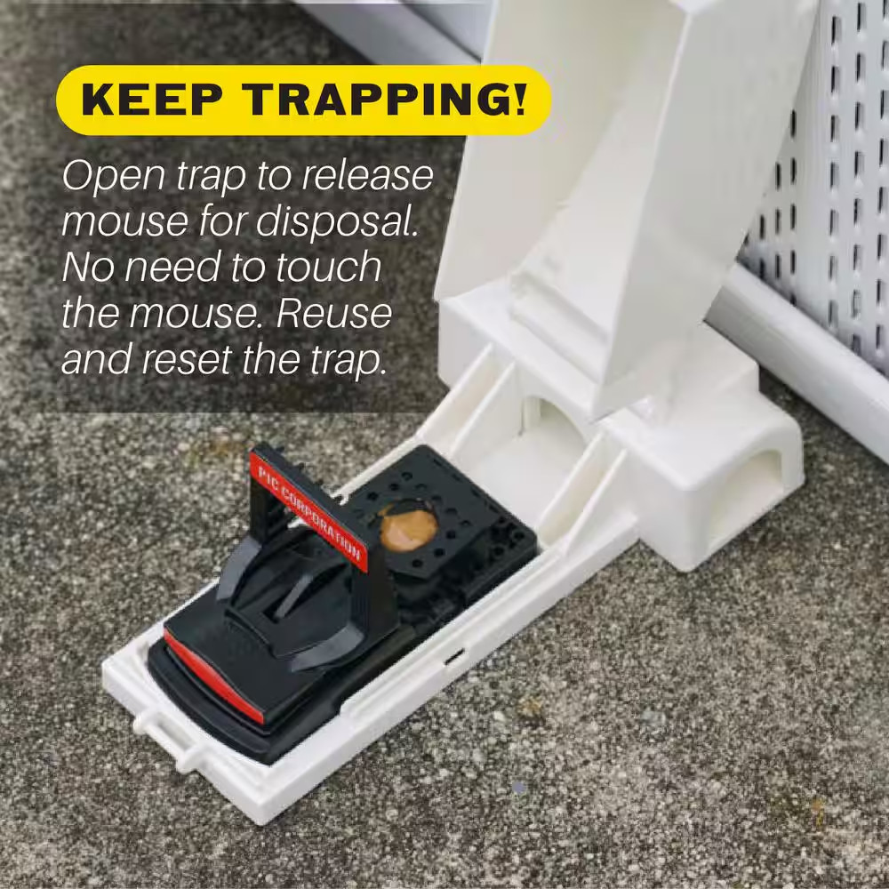 Mouse Housing Trap Kit (Comes with 6 Plastic Reusable Simple Set Traps) (6-Pack