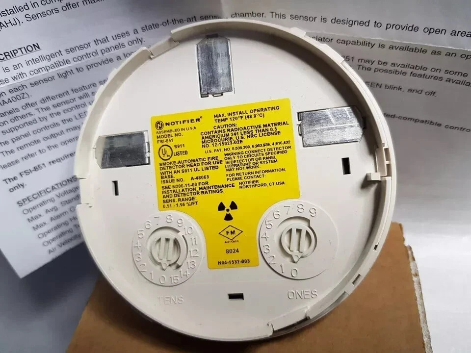 FSI-851 NOTIFIER INTELLIGENT IONIZATION SMOKE DETECTOR FOR FIRE SYSTEM