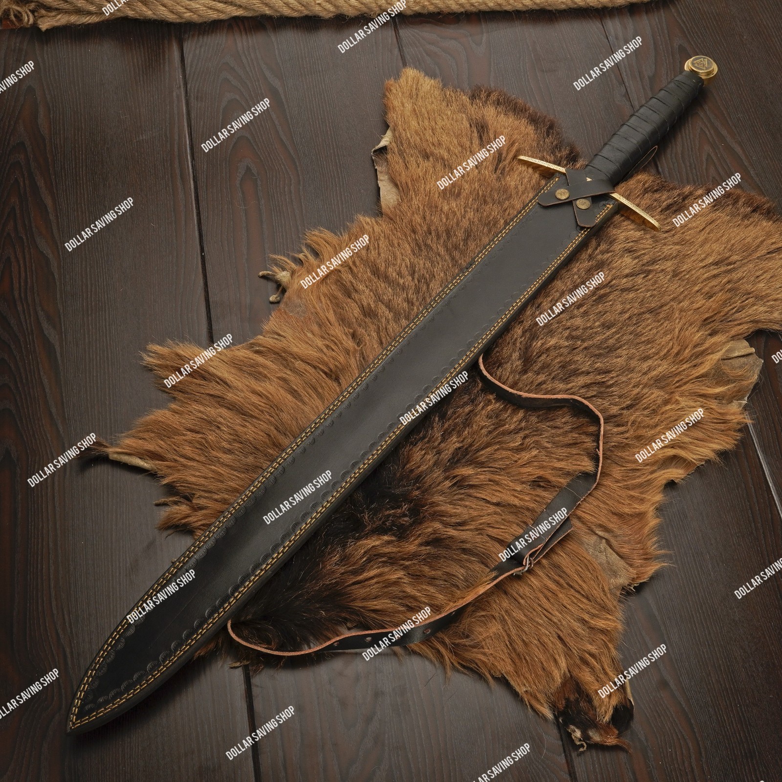 Damascus Steel Viking, Einherjar Blade of Valhalla / Norse Inspired long sword.