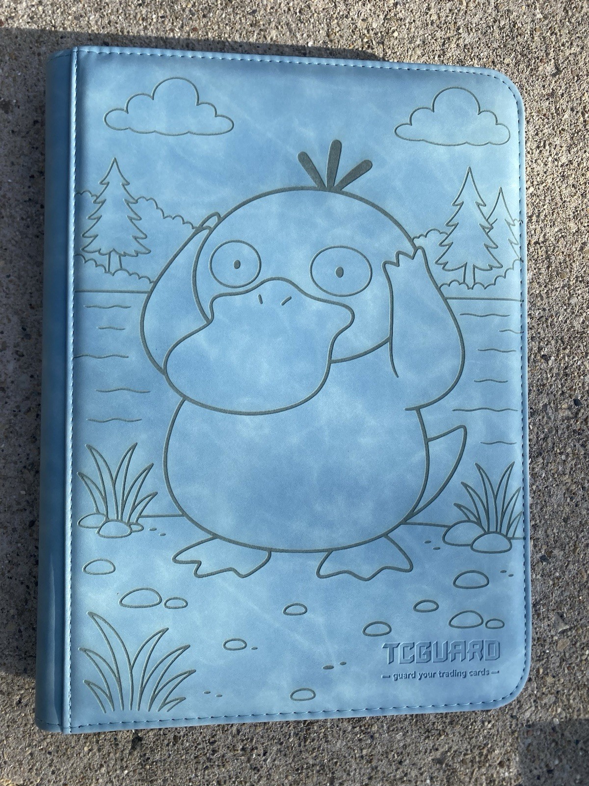 Pokémon Psyduck Laser Engraved Binder/ Made To Order! Light Blue