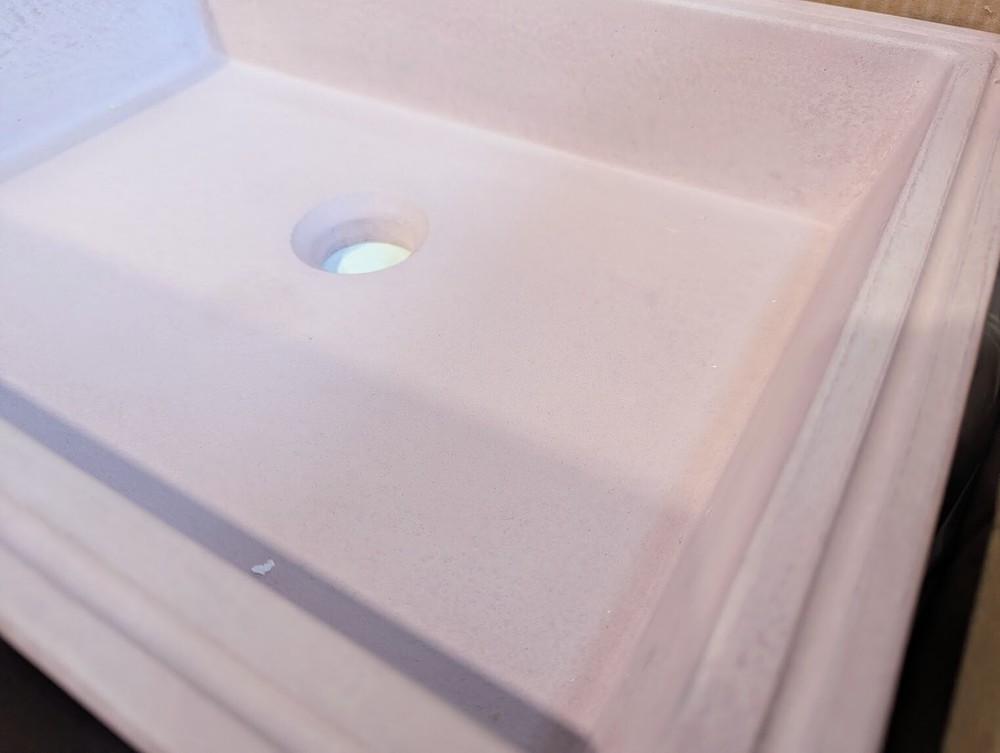LACAVA CT52UN-LIL Handmade Rectangular Concrete Undermount Sink LILAC New