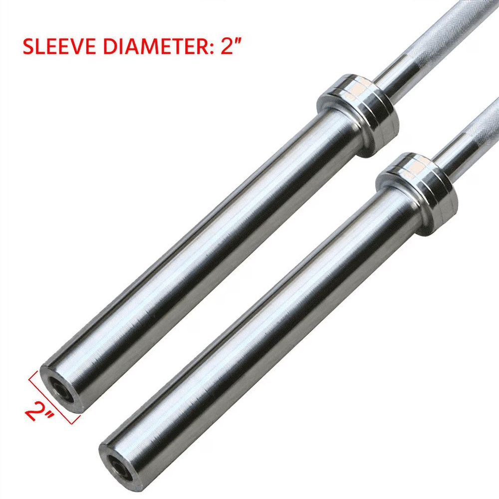 Renwick 7ft Chrome Olympic Barbell Bar, Silver
