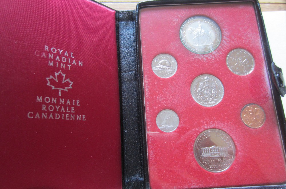 1973 Canada Double Dollar Set (7 Coins Cent to Silver Dollar Mint Set, RJ )