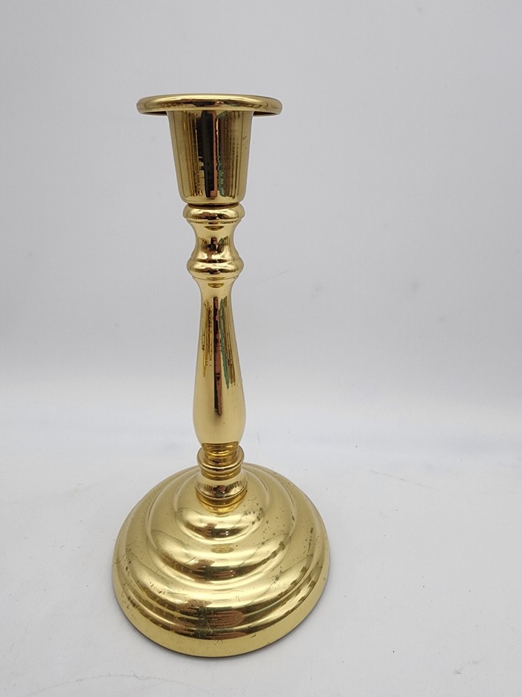 Vtg 7" Copper Craft Brass Candle Holder