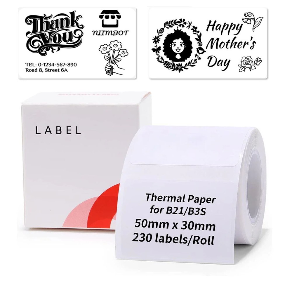 NIIMBOT B1 Inkless Thermal Label Printer Bluetooth Label Maker with 3pk Tapes