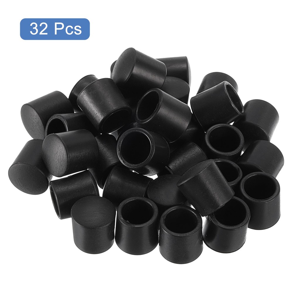 Door Stop Bumper Tips, 32Pcs - Rubber Door Stopper Tips Caps Replacement (Black)