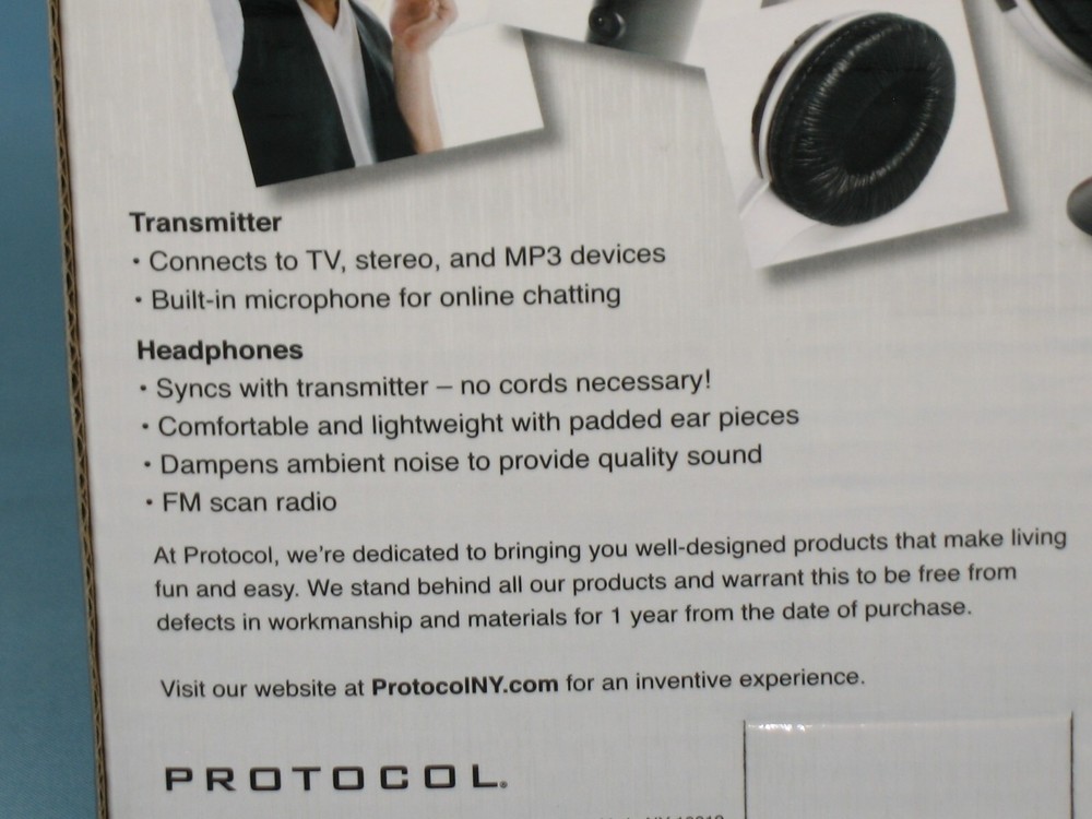 PROTOCOL ~ HI-DEF ~ WIRELESS HEADPHONES ~ MODEL # 5032-4