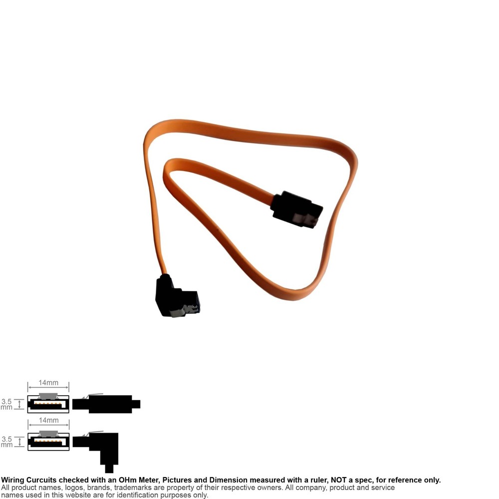 Cable SATA 7-Pin Data CD HDD SSD Drive 18" 90 Degree Right Angle Locking Clip