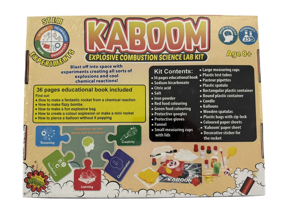 Playz Kaboom Explosive Combustion 25 Science Lab Kit STEM Experiments New Sealed