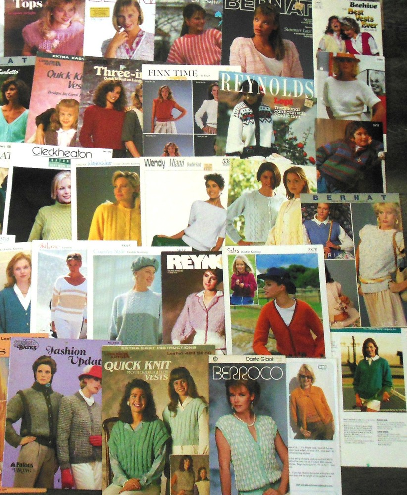 Knitting Patterns- Over 125 Designs Women's Sweaters, Leaflets & Single Patterns