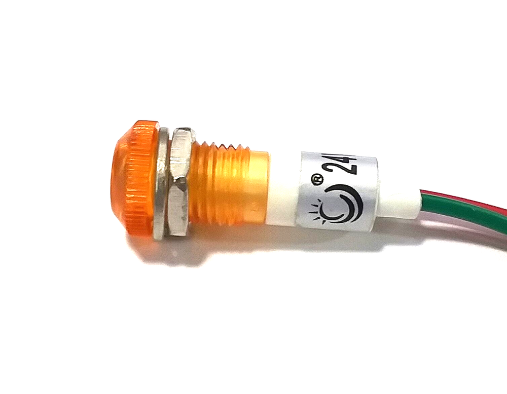 BBT 24 volt AC/DC Waterproof Amber LED Low-Profile Indicator Light