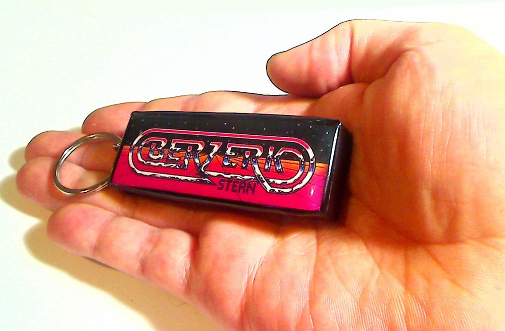 Berzerk Arcade Marquee Coin Door accessory Keychain