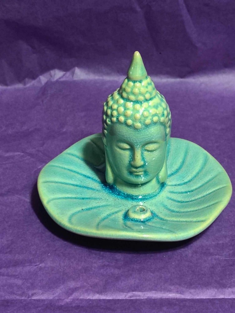4" Ceramic Buddha Incense Holder