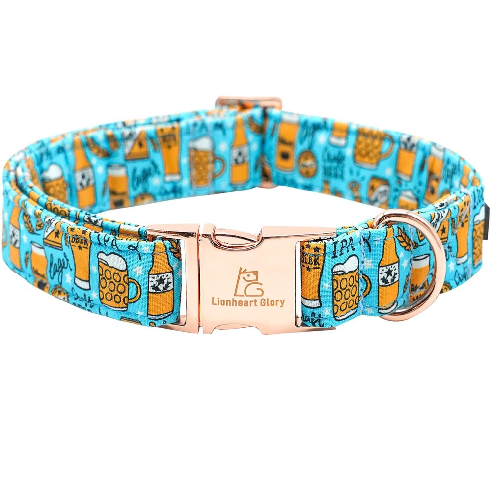 Blue Summer Party Collar - Soft Durable Adjustable for Medium Dogs