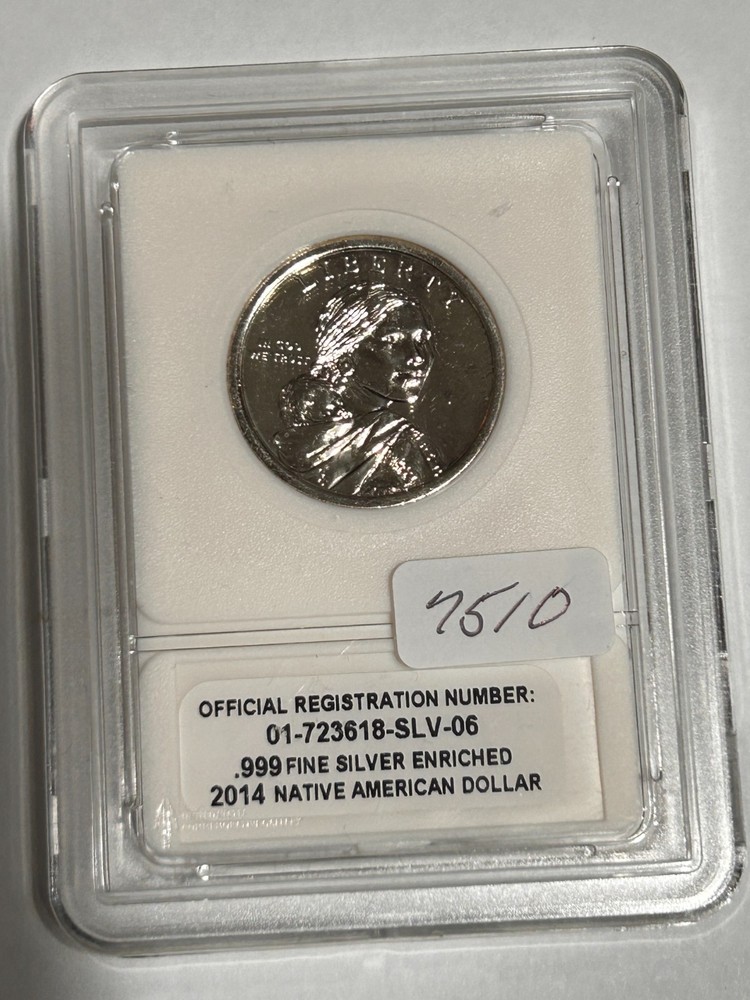 2014 NATIVE AMERICAN DOLLAR .999 SILVER ENRICHED - NOT SOLID SILVER - UNC -