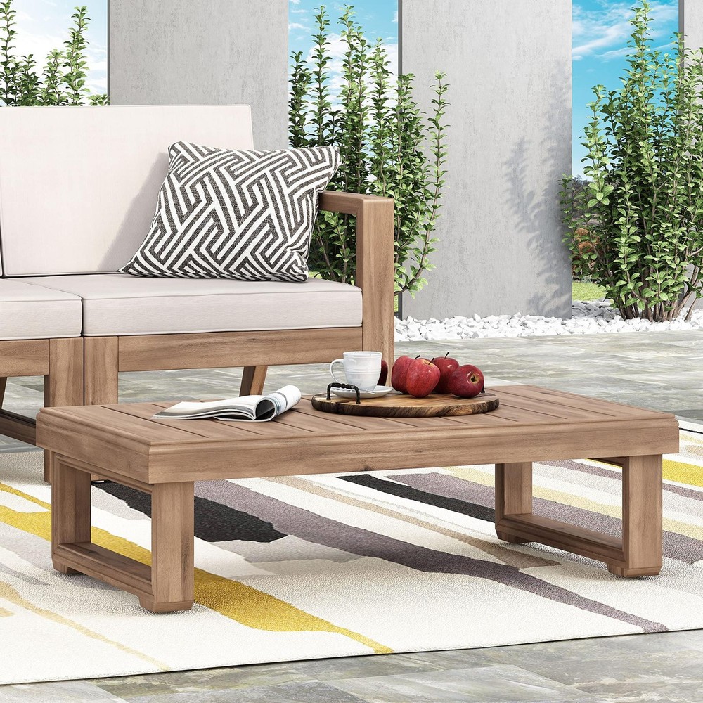 Westchester Rectangular Coffee Table - Acacia Wood - Brown Wash