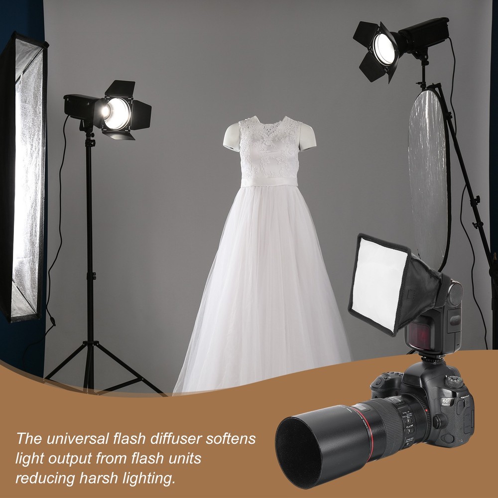 2pcs 6" x 6.7" Flash Diffuser Light SoftBox, for Nikon SB-5000 SB-700, Black