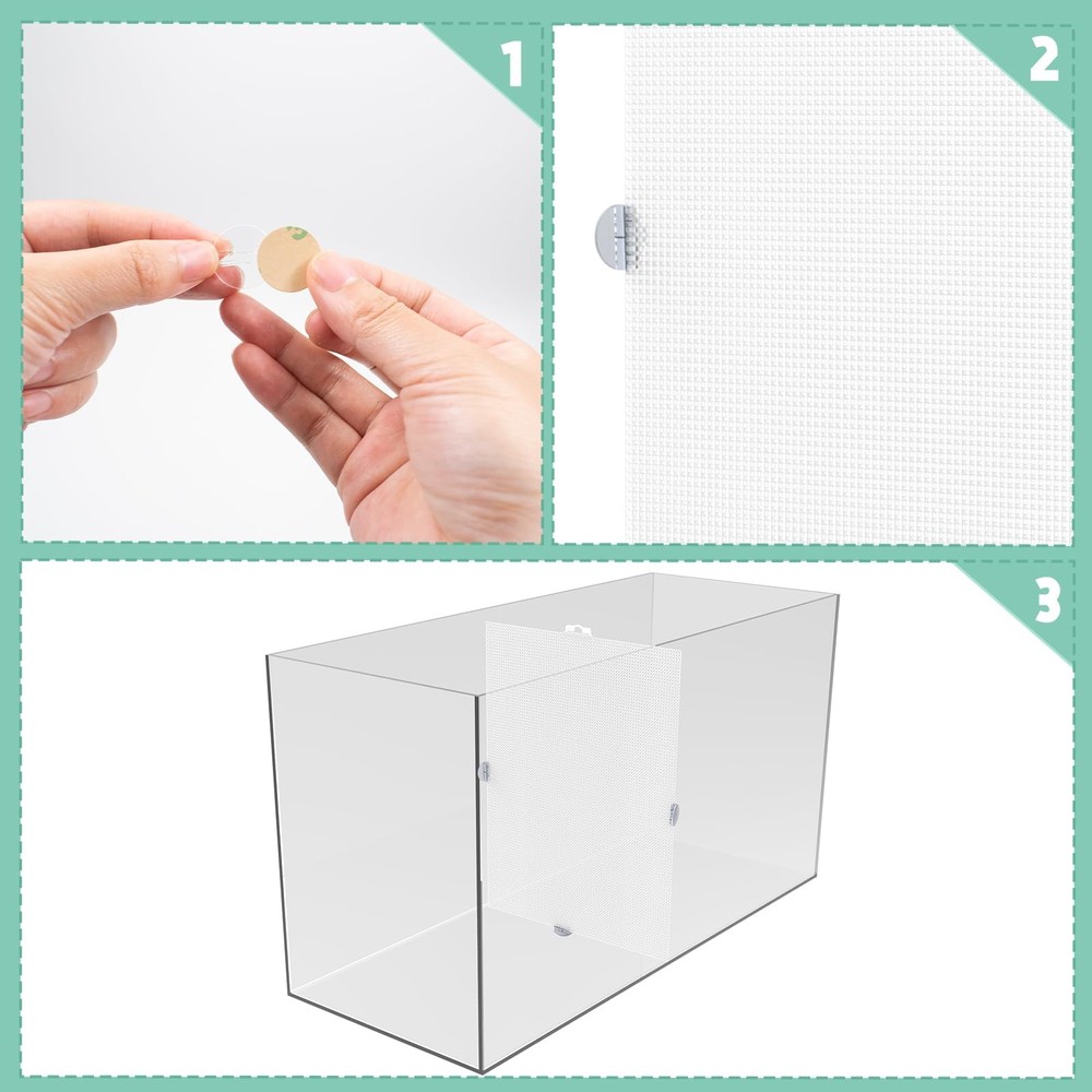 2 PCS Aquarium Fish Tank Divider Plastic Grid Divider Clear Cuttable Grid Pla...