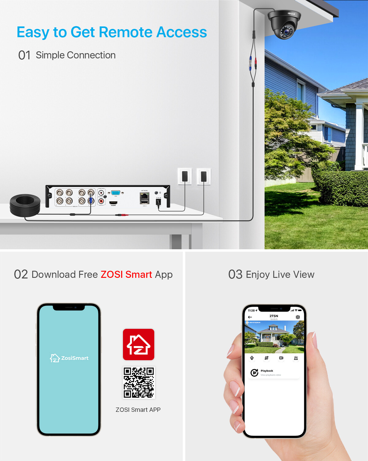 ZOSI H.265+ Security DVR 8CH Channel 1080p Recorder for CCTV Surveillance Camera