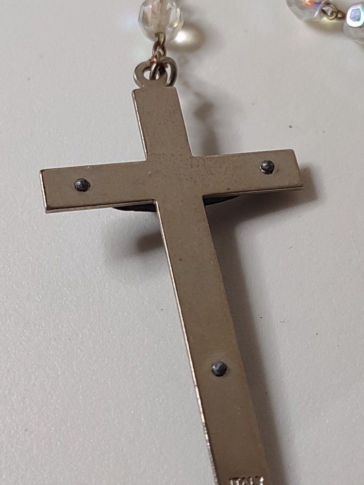 Vintage Clear Glass Bead Rosary