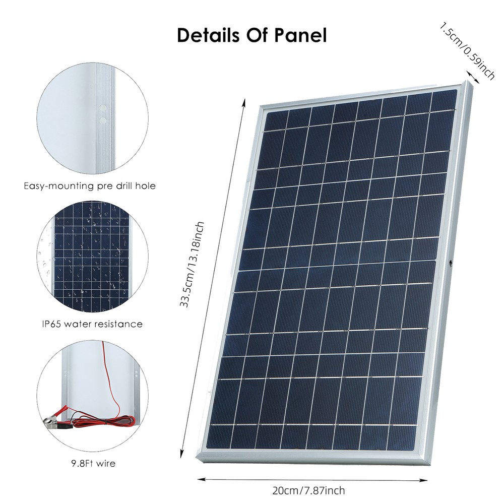 4PCS Solar Panel Kit 100A 12V Trickle Charger Battery Maintainer w/ Controller