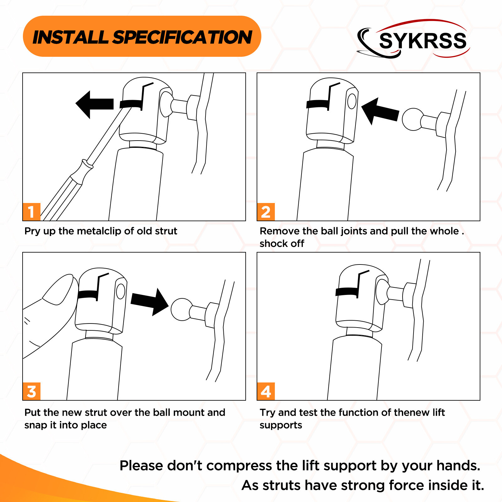 C16-09322 10 Inch Gas Struts/178N, Tool Box Shocks 10", Gas 10 inch 40lb