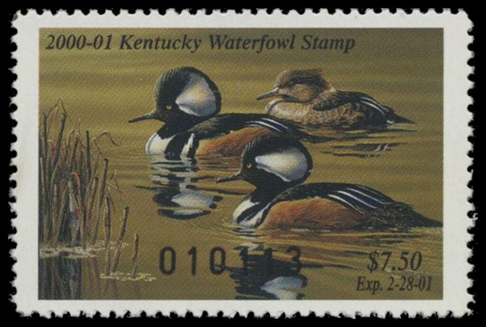 2000  Kentucky State Duck Stamp Mint Never Hinged. Original Gum