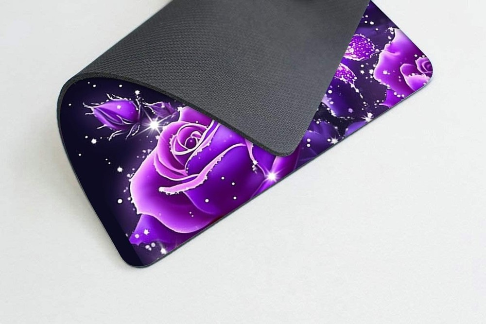Deep Purple Rose Mouse pad Customized Mousepad Non-Slip Rubber Base Mouse Pad...