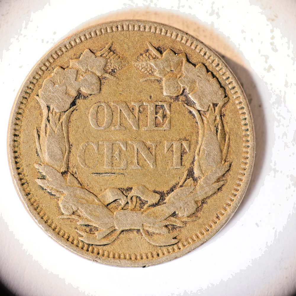1857 Flying Eagle Cent 1C Coin, Graffitti, G/VG