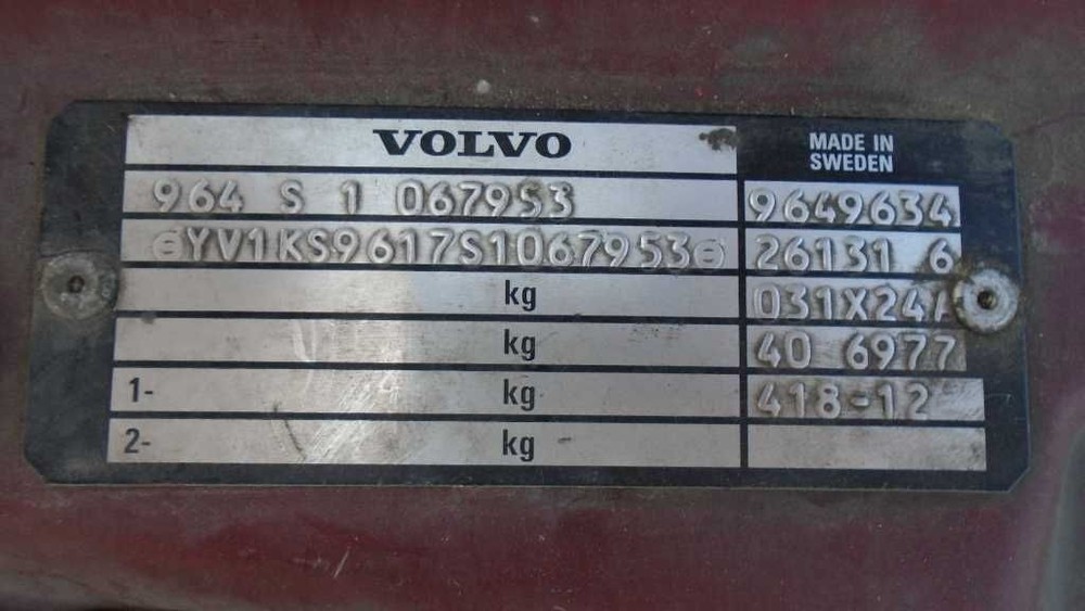 1995 VOLVO 960 JACK & TOOL KIT 588840
