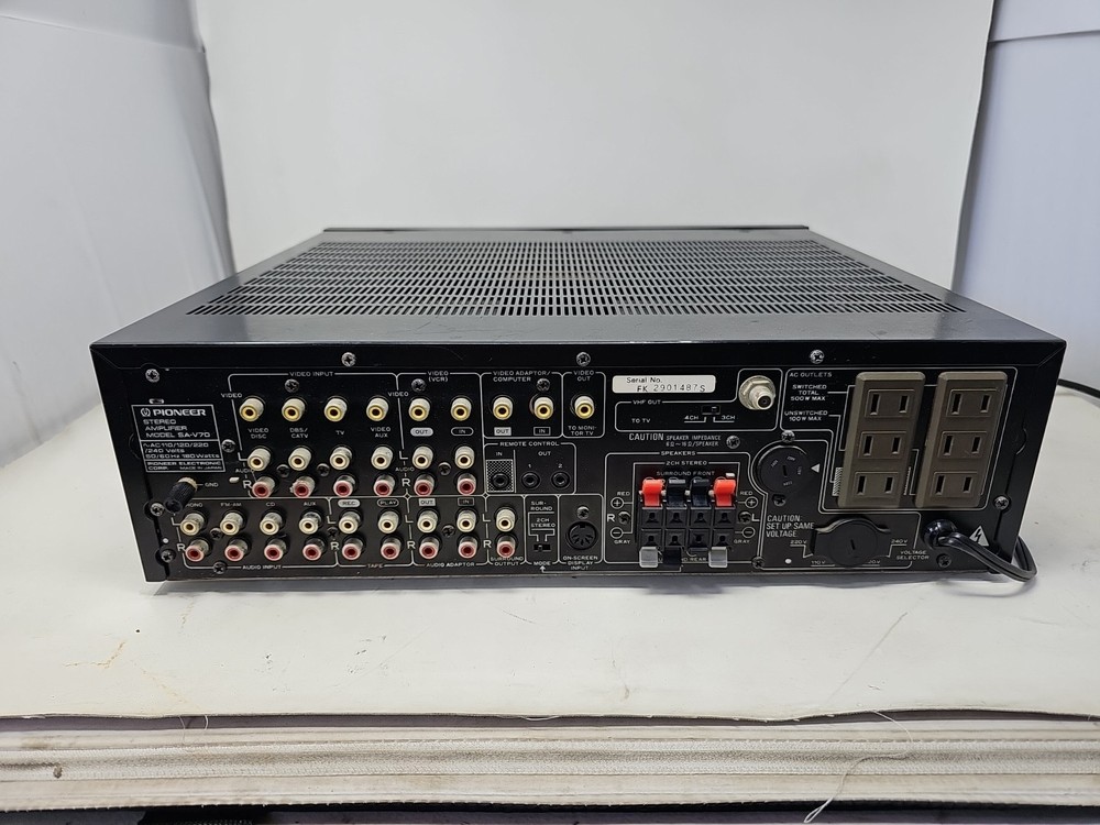 PIONEER SA-V70, Audio/Video Master Control Amplifier missing remote