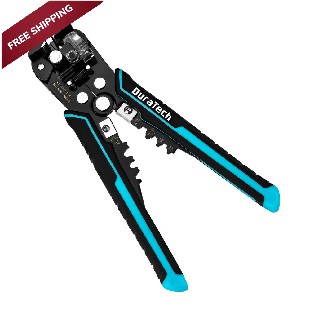 DURATECH Self-Adjusting Wire Stripper, 3-in-1 Automatic Blue/Black