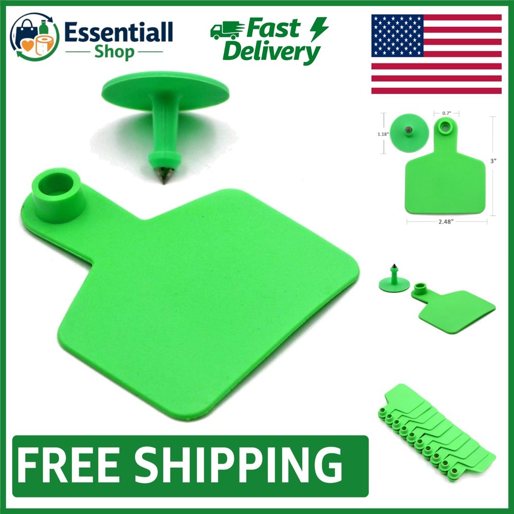 Versatile Green Cattle Ear Tags - 200 Pieces for Effective Herd Management