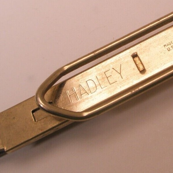 Officer Sabre Cutlass Sword Vintage HADLEY EXPANDING FOLDING Tie Bar Clip