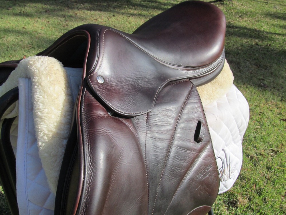 17.5" VOLTAIRE BLUE WING close contact jumping saddle-THIN FRONT PANEL 2017