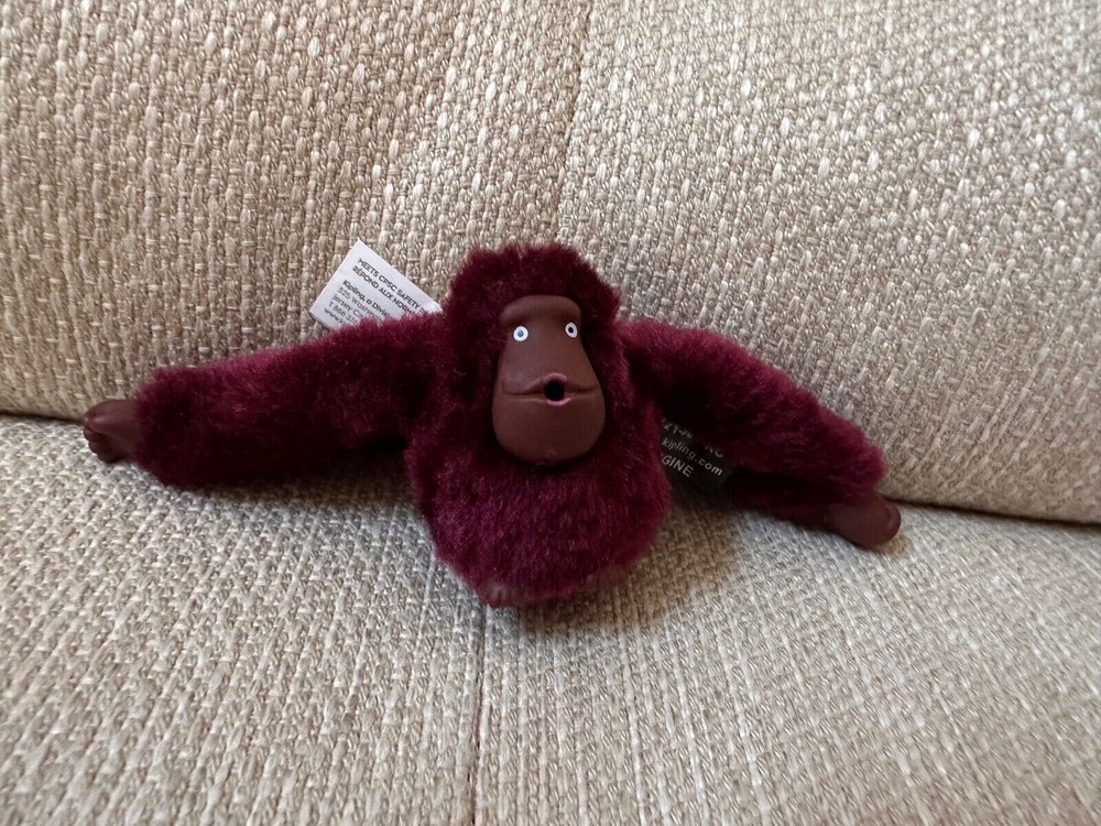 NWT KIPLING MONKEY KEYCHAIN KEY RING CHARM BLACK RED GRAY BLUE GREEN SUCK THUMB