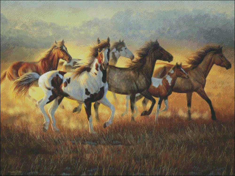 Running with the Wind - DIY Chart Counted Cross Stitch Patterns Needlework DMC
