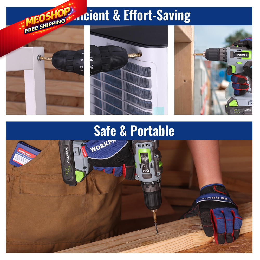 WORKPRO 6PCS Stripped Screw Extractor Set, Titanium Coated Broken Bolt...