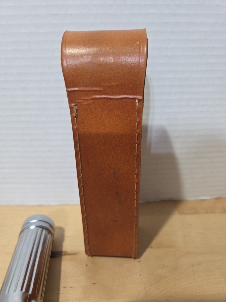Vintage W.T. Flashlight Screwdriver Kit Leather Case Chrome Works