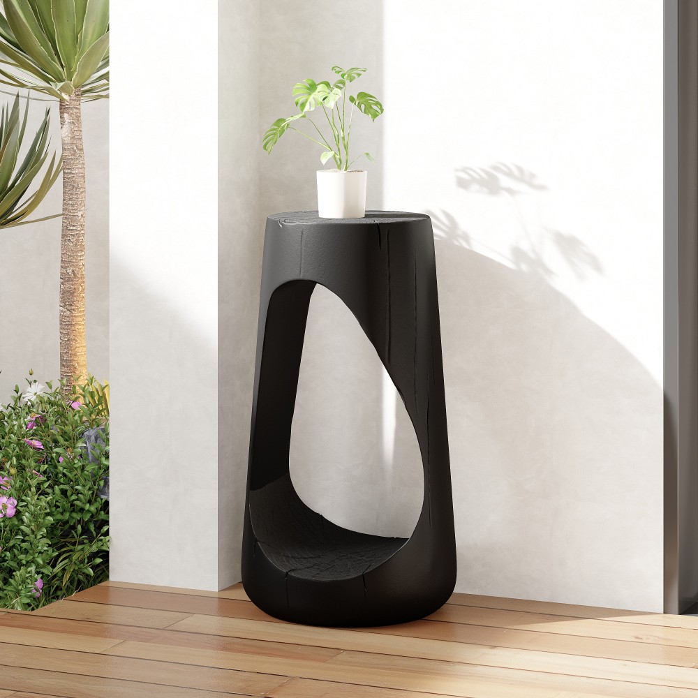 Outdoor Side Table Hollow Design End Table Patio Garden Stool Table
