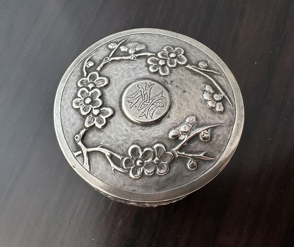 Antique Chinese Export Solid Silver Trinket Box ZEESUNG