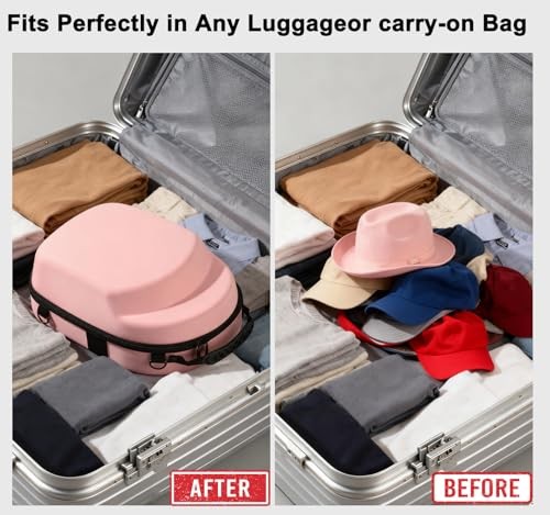 Pink hard hat box with handle and adjustable shoulder strap Pink/Rectangular