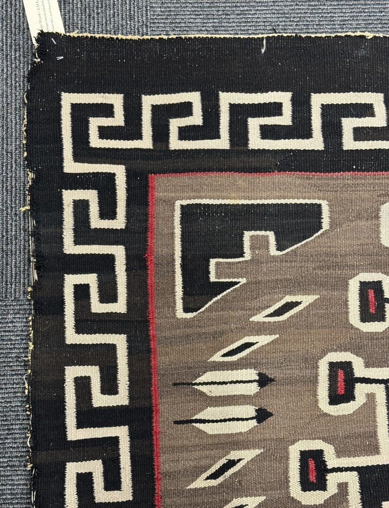 Navajo Crystal Rug ca. 1920 Size 74" L x 47" W Hand Woven Ranch Rug