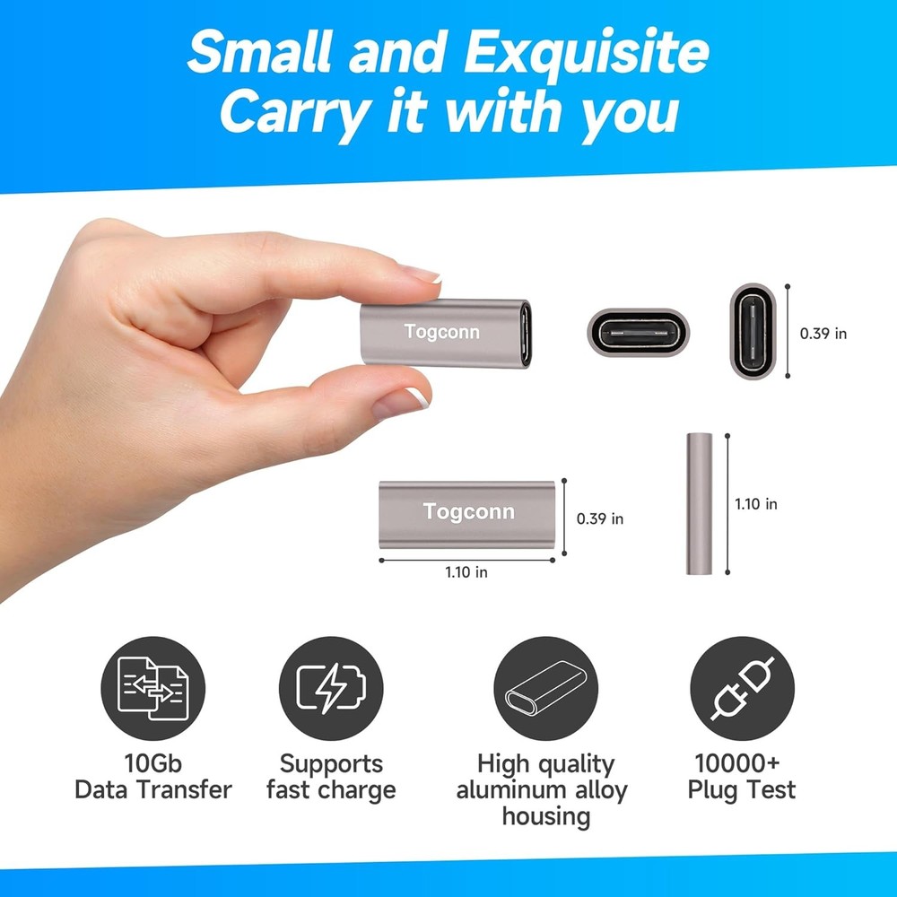 USB C 3.1 Coupler 2Pack, Type-C Female 2 Pack, C to
