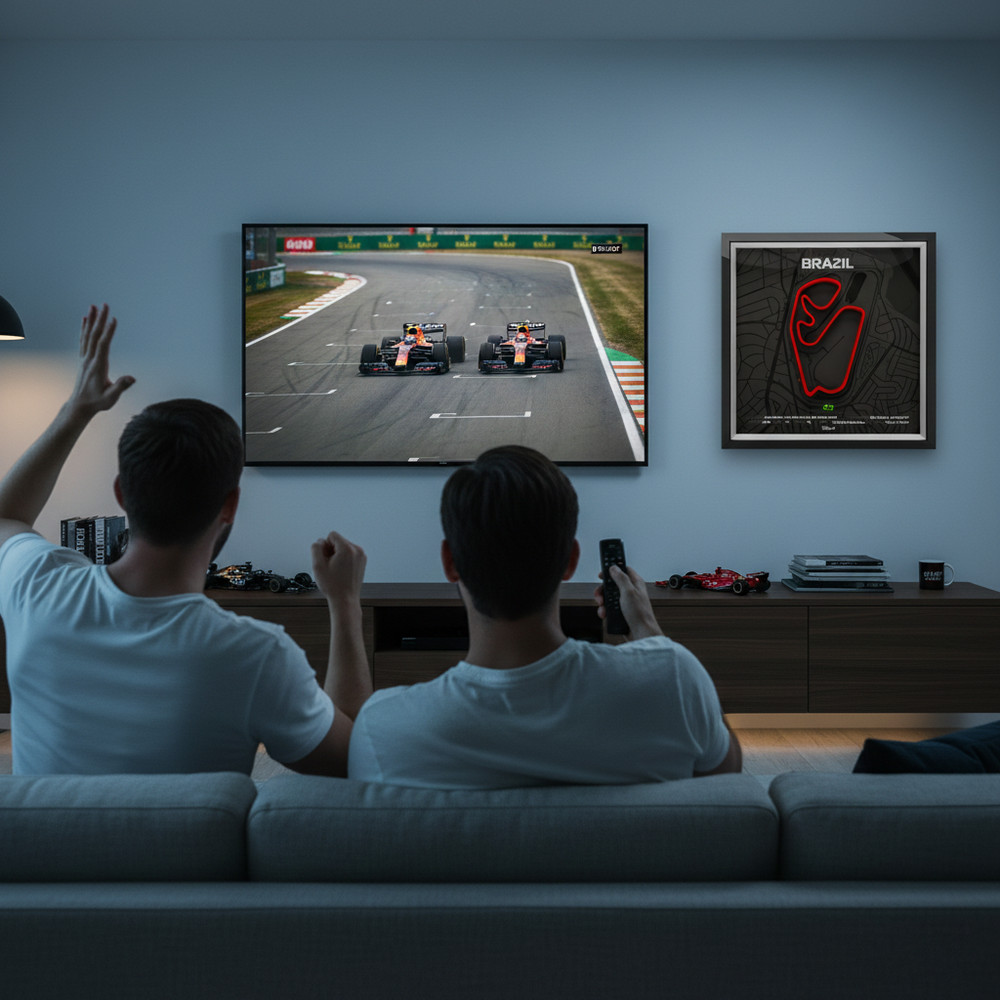 Brazil Interlagos 3D Shadow Box – Minimalist Formula One Wall Art