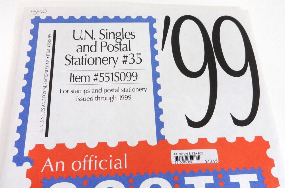 Scott 1999 UN Singles & Postal Stationery Stamp Album Supplement #35 551S099 NOS