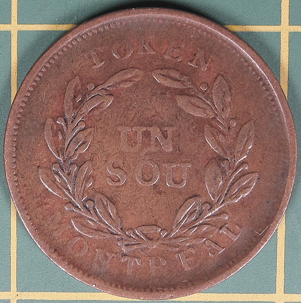Lower Canada Un Sou token LC-31B1