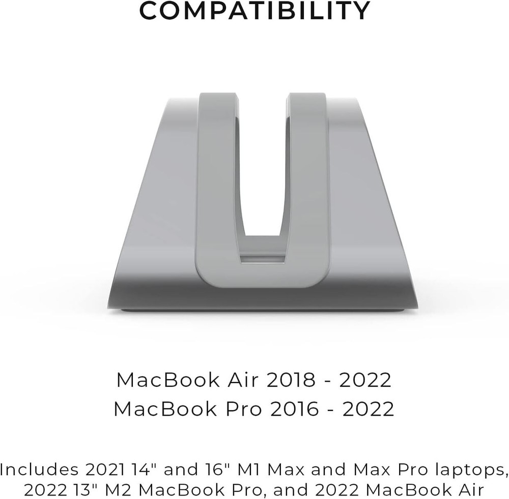 HumanCentric Vertical Laptop Stand for MacBook, Compatible with Space Gray