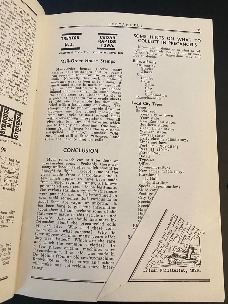 PRECANCELED STAMPS by Adolf Gunesch 1935 & 1936 3rd & 4th Eds History & Types